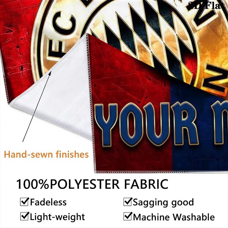 Custom Name Bayern Munich Wall Tapestry Aesthetic Wall Hanging Printed Fabric Blanket Decorative Tapestries for Bedroom Living Room Home Decor