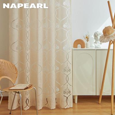 1PC Jacquard perdea transparentă pentru fereastră, cu flori de design european, tul pentru sufragerie, pentru decorarea interioară
