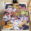 1PC Digimon Adventure Print Flannel Blanket, High Quality All Seasons, Home Decor, Warmth and Comfort, Perfect for Christmas Gifts