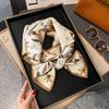 Small Silk Scarf Women's Spring and Autumn Thin Korean Version Versatile Thin and Narrow Long Scarf Tied Hair Temperament Square Scarf with Suit Shirt