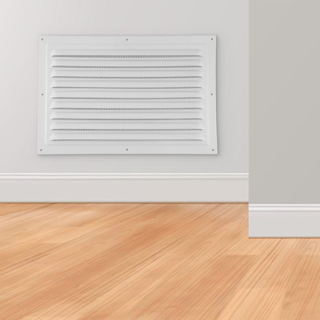 Aluminum Vent Cover 100x100mm Soffit Ventilation Louver Rust Resistant Epoxy Coated Nylon Mesh Long-lasting Performance