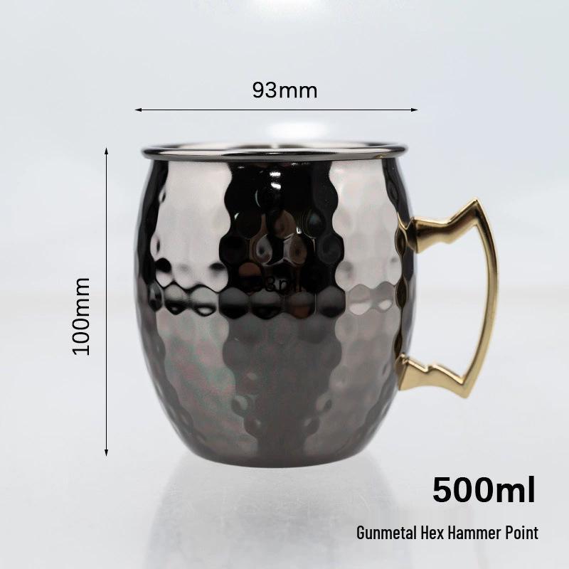 Stainless Steel Moscow Mule Cocktail Set – Hammered Design Bar Glassware