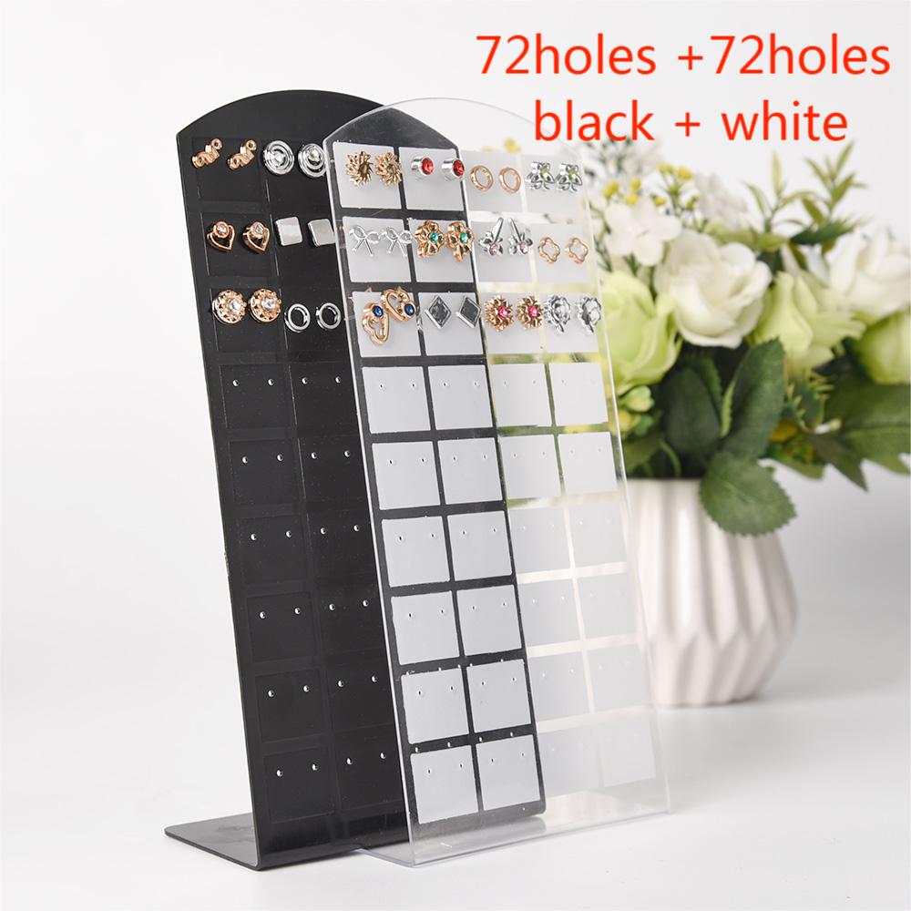 2pcs Fashion Portable Earrings Ear Studs Holder Plastic Jewelry Display Holders Earring Showcase Organizer Stand Storage Rack