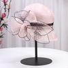 French British Top Hat Women Millinery Church Hat Elegant Bow Wide Brim Bucket Hats Kentucky Derby Fedora Women Summer Sun Cap