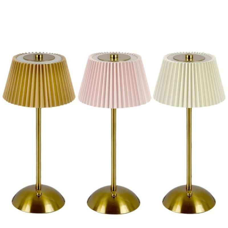 Portable Touch Rechargeable Led Desk Lamp Fabric Shade Wireless Dimmable Creative Ambient Light for Living Room