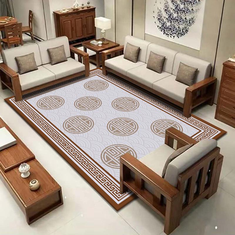 Modern Simple Crystal Velvet Carpet for Living Room and Bedroom - New Chinese Style
