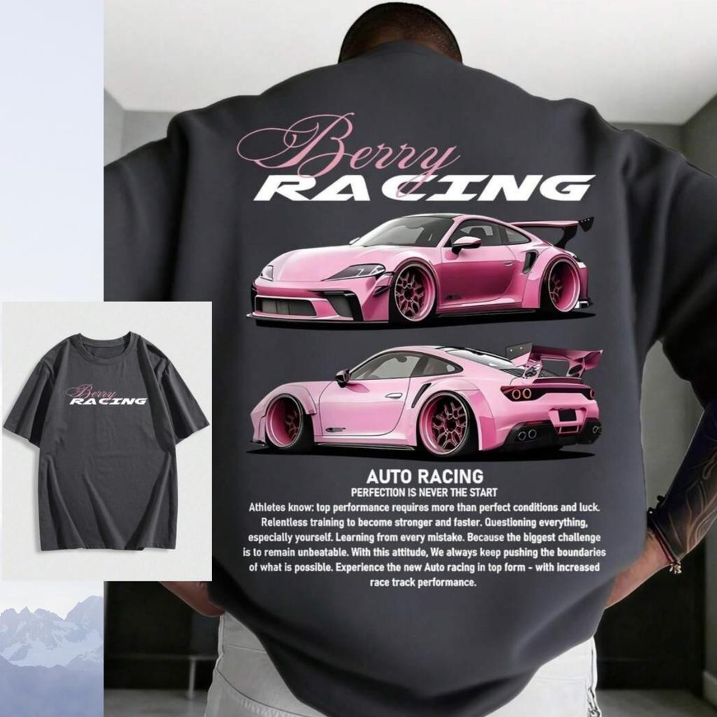 Unisex Mode Trendig Vielseitig Rennsportkultur Grafikdruck Kurzarm T-Shirt High-End Luxus Unisex Stil Sowohl für Unisex als auch für Unisex