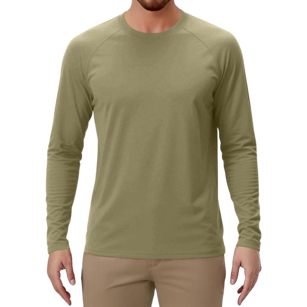 Men's Solid Color Raglan Long Sleeve Sports Top