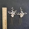 SLBRIDAL Handmade Golden Austrian Crystals Rhinestones Flower Leaf Wedding Hair Clip Barrettes Bridal Headpiece Hair Accessories