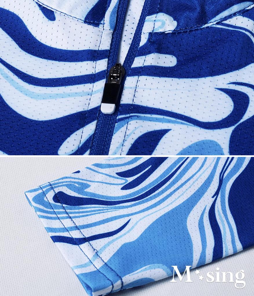 Sportswear Half Mountain Sweat Quick Running Yoga Easy to Mix and Easy to Allover Pattern Purple [M-THING] Tops, All-over Pattern, Zip, Golf,