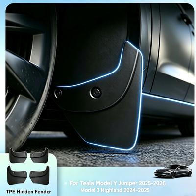 For Tesla ModelY Juniper 3 Highland Wheel Mud Flaps Splash Guards MudFlaps Front Rear Fender TPE Mudguards Protector Accessories