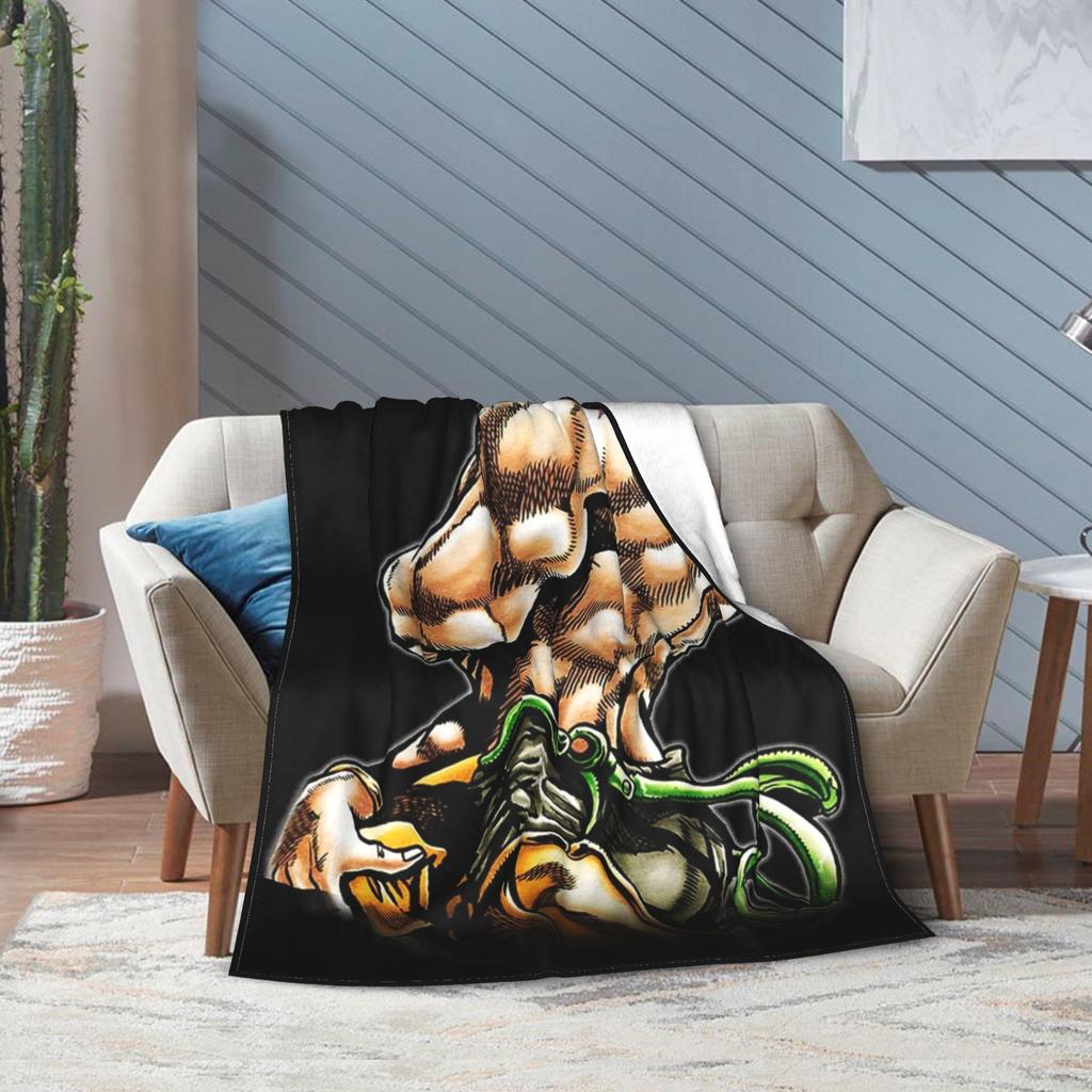 Jojos Bizarre Adventure Mächtiger Stand-Nutzer Decke Flanell Frühling Herbst Warme Überwurfdecke für Bett Sofa Teppichstück