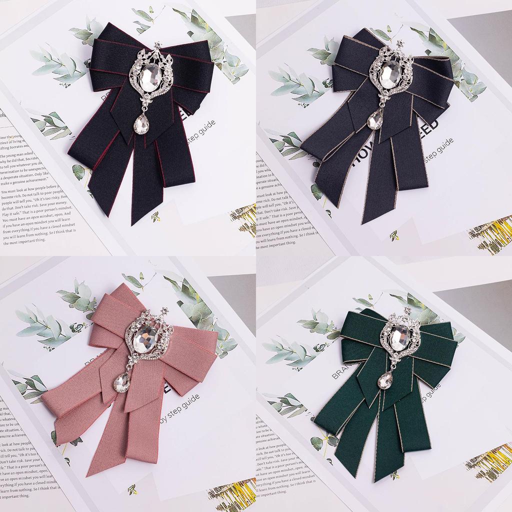 Japanese Art Style Dress Pin With Water Drill And Bow Knot For Adult Women