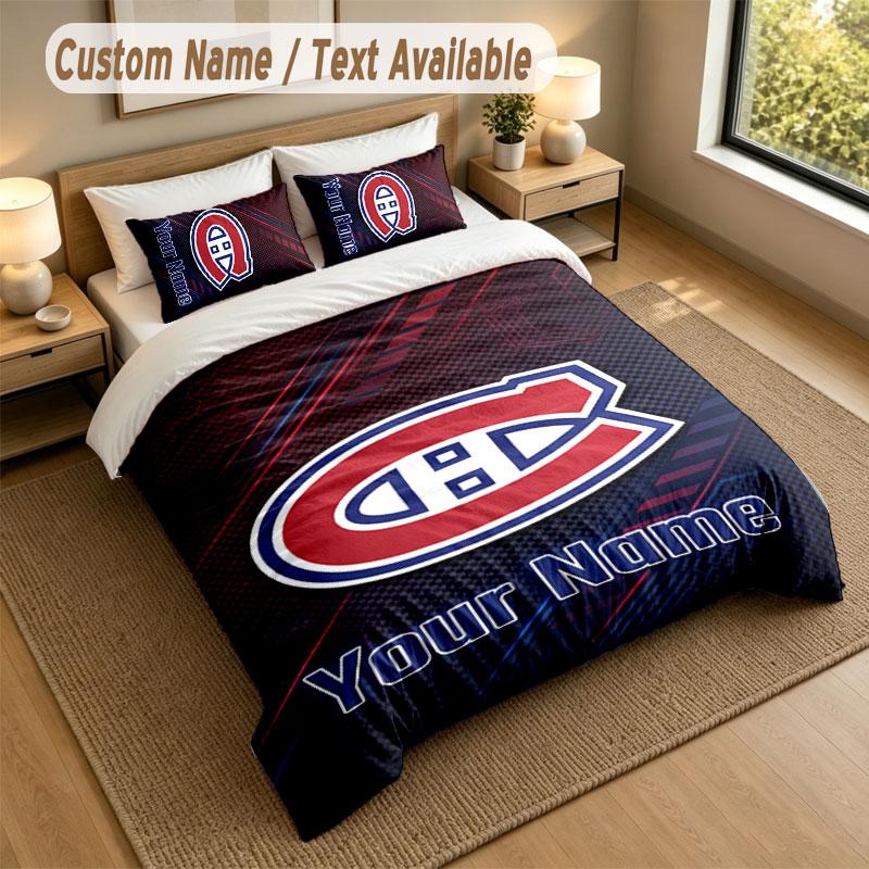 Sada povlečení 1 povlak na přikrývku 2 povlaky na polštář Potisk Montreal Canadiens Měkké lůžkoviny Dekorace ložnice