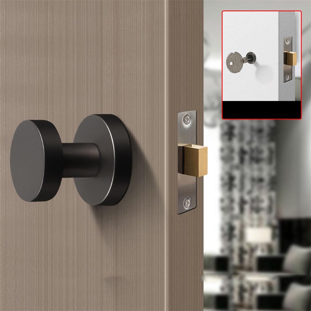 Minimalist Design Interior Door Handle Home Interior Security For Background Walls Single Side Lock Cabinet Black