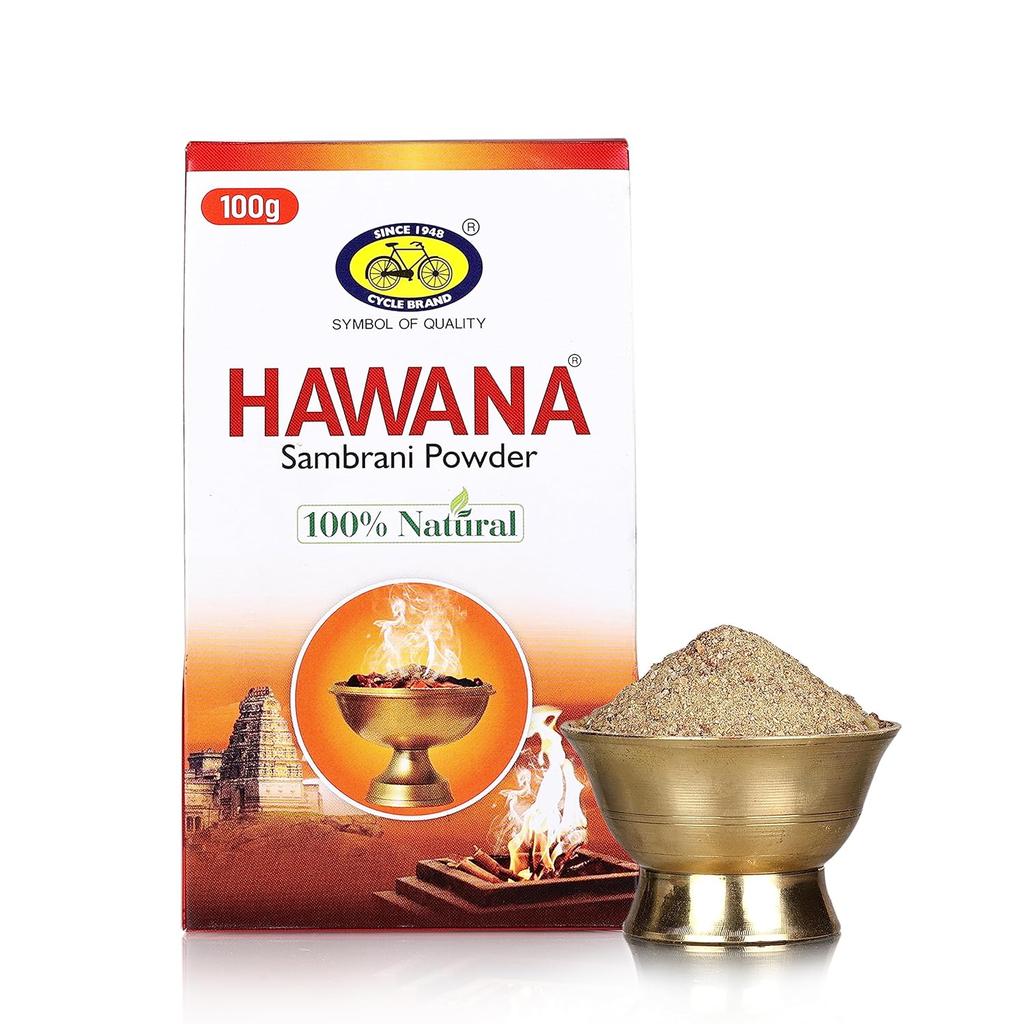 Cycle Pure Sambrani Powder Original 100 GM Pack of 5 Turmeric, Tulsi, Javadhu, Hawana, Karpura for Daily Puja & Festive Ceremonies