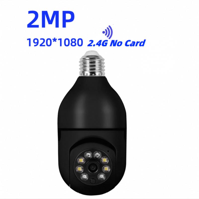

HEE RAK 5G Double Band 2MP E27 Bulb Camera 4X Digital Zoom AI Human Motion Detect Full Color Night Vision Camera APP Yiiot Black 2.4G Camera