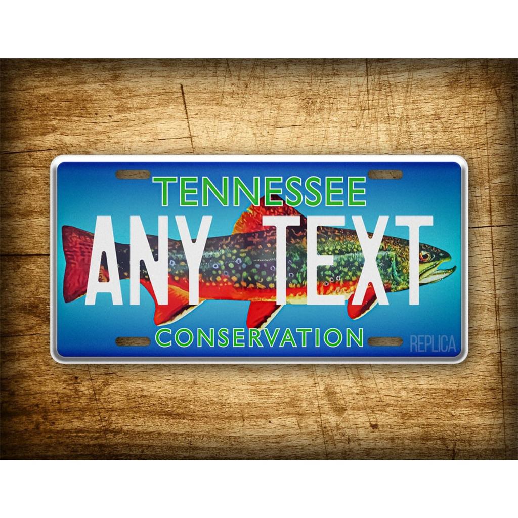 Personalized Tennessee Trout Conservation License Plate Metal Sign Wall Art Home Decor