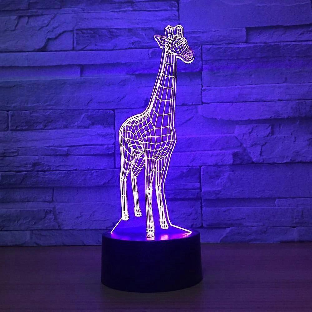 Animals Giraffe 3D Night Light Touch LED Table Desk Lamps 7 Color Changeable Desk Lamp Table Household Room Decoration Gift
