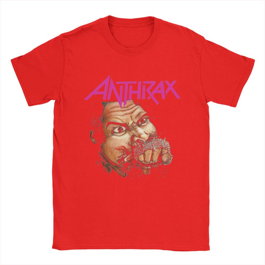 Anthrax Band T-Shirt for Men Crazy Cotton Tees Round Collar Short Sleeve T Shirt Printed Clothes