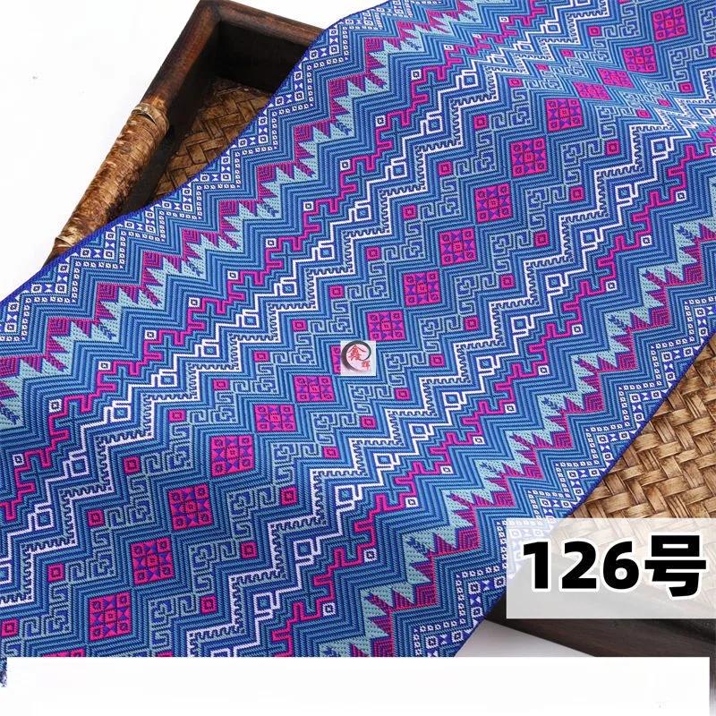 20 cm x 700 cm Hmong Stickerei Spitze Zubehör Miao Nationalität Kleidung Band Brokat Muster Tisch Flagge Wand Hängen Stoff