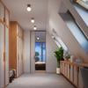 Scandinavian geometric wooden ceiling lamp with glass white ball for bathroom or hallway 1xG9 8W SOLIS Sollux Lighting