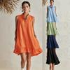 Summer New Style Loose-fitting Fashionable Casual Ruffled Buttoned Dress for Women
