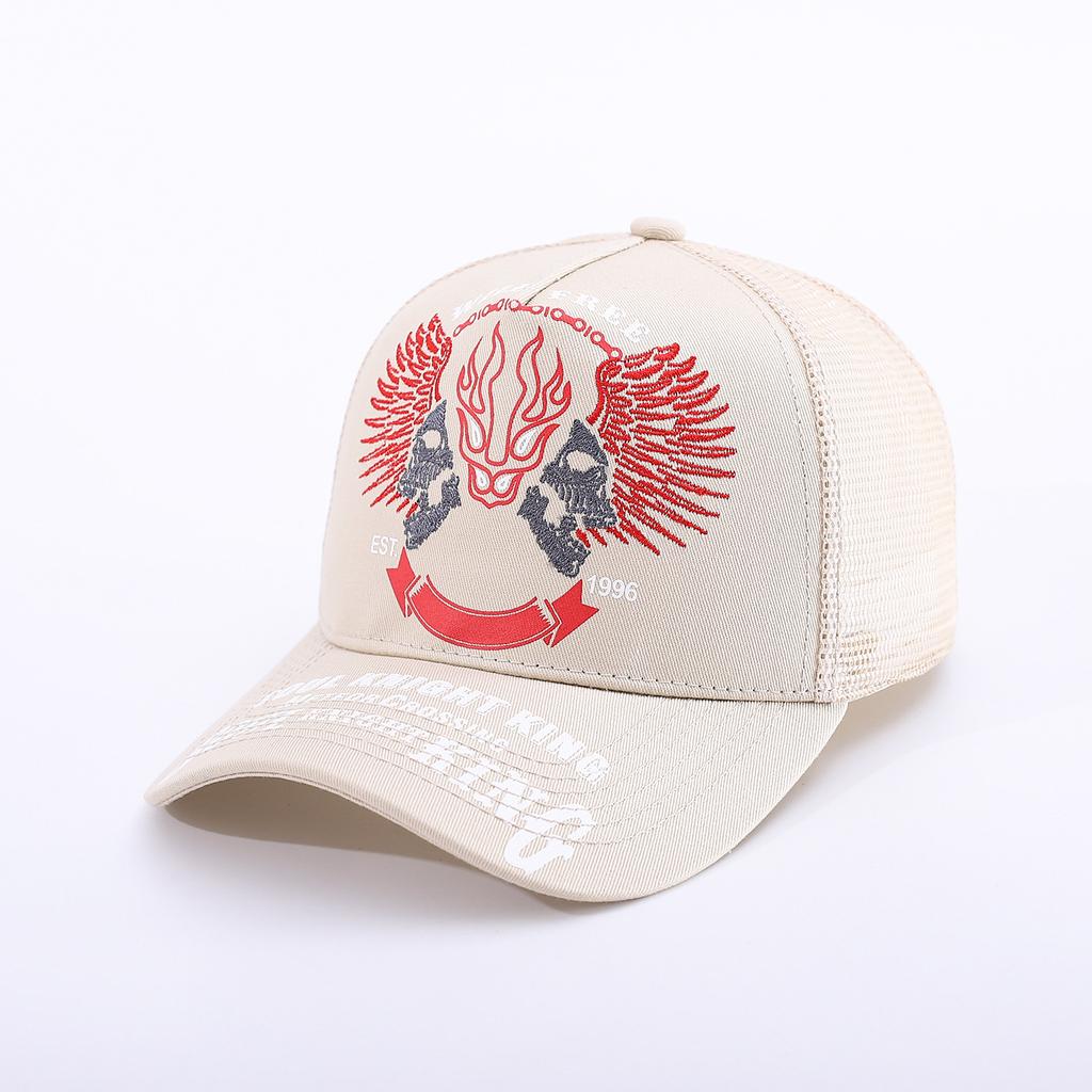 Pentagram Skull Mesh American Locomotive Cap Truck Driver Hat Breathable Baseball Cap
