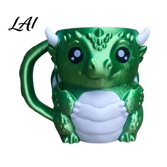 Portable Cup Holder Ice Cream Holder with Handle16 Oz Containers Built-In Snack 16-ounce Cozy Drawer Design Cute Dragon Insulated Sleeve