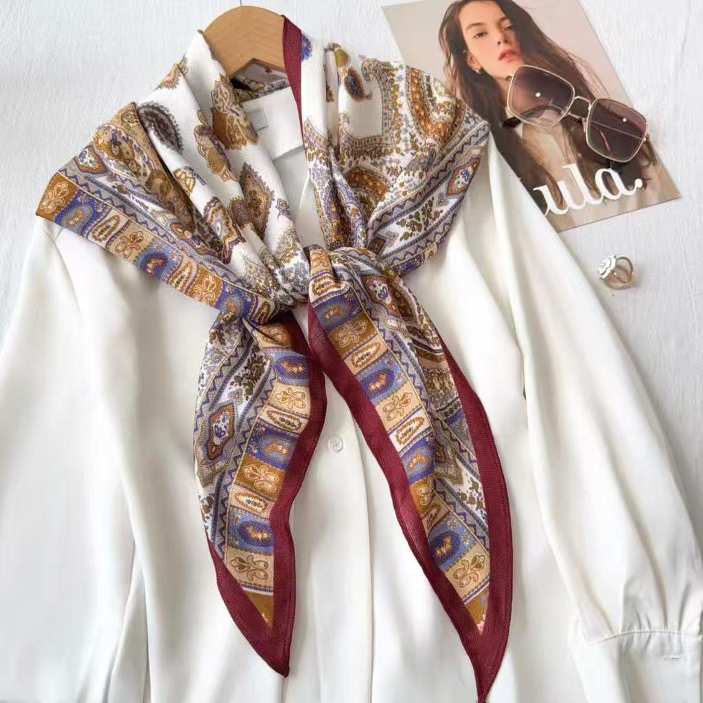 Women S Vintage Style Large Triangle Scarf For Decoration And Matching Jeans