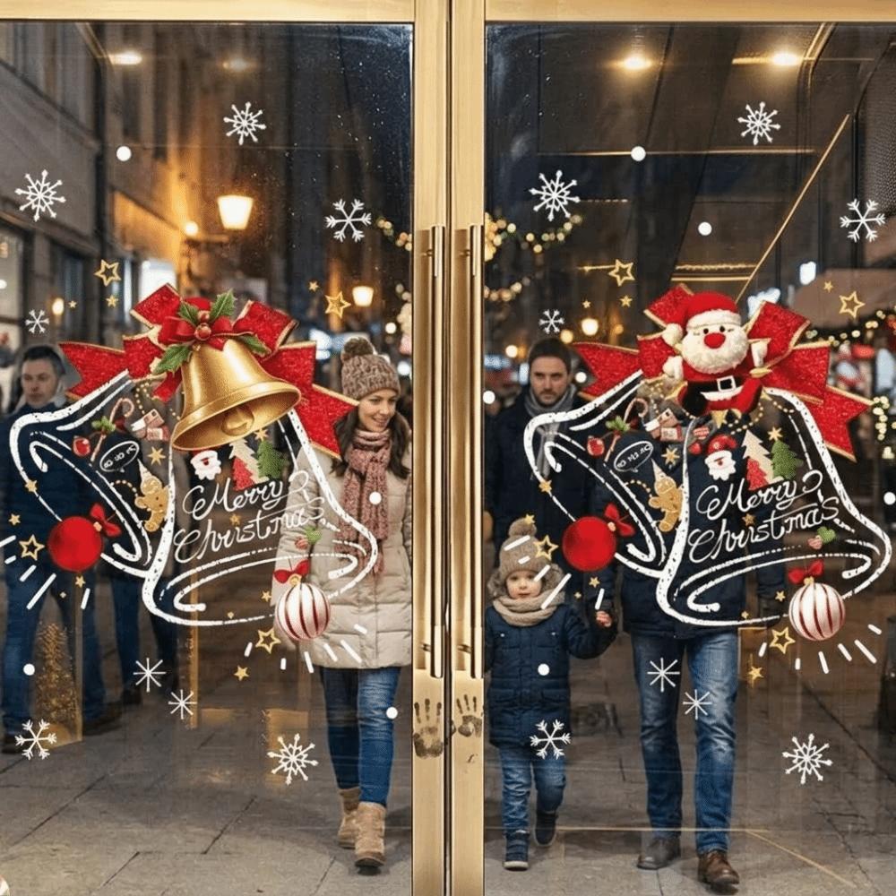 Reusable Christmas Window Stickers No Glue Snowflake Cling Decals  Festival