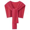 Stylish Women's Knit Shawl - 2026 Spring Celebrity Style Shoulder Wrap with Knotted Neckline Faux Collar Scarf