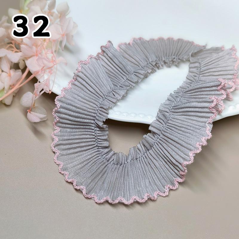 1M Lace Ribbon Sheer Chiffon Elastic Ruffle Ribbon Lace Trim for Dress Diy Apparel Sewing Fabric Wedding Party Accessories New