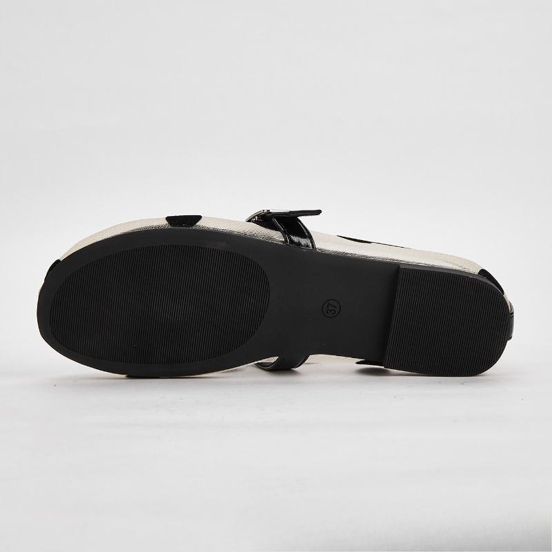 Fashion Fashion Shallow Flat Sandals Women Breathable Mesh Black Polka Dot Ballet Flats Comfortable Round Toe Plus Size Mary Jane Shoes