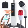 VEVOR Carregador Portátil para Veículo Elétrico Tipo 2, 16A 3,68 kW/11 kW, Carregador de Carro para Veículo Elétrico com Cabo de Carregamento de 7,5 M Plugue CEE 16 LCD