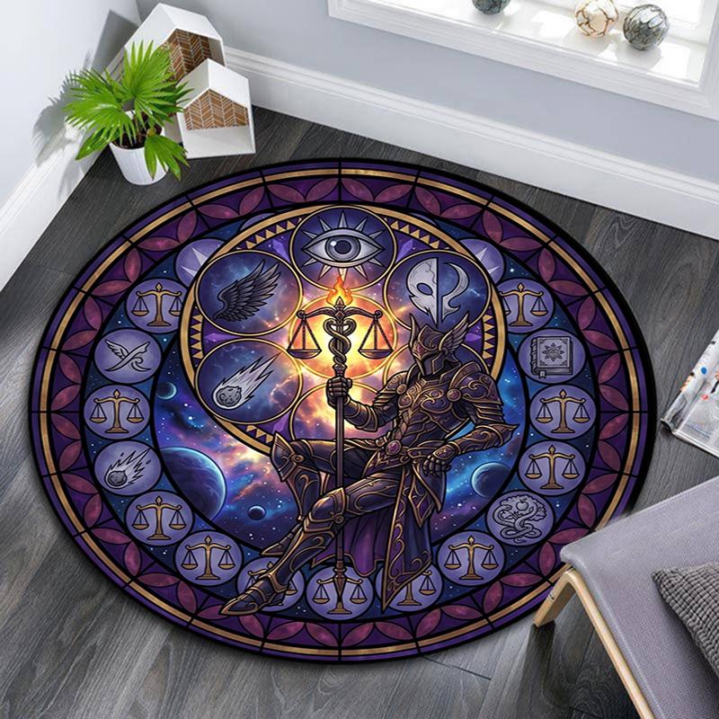 Ragnarok Symbolism Round Area Rug Under Office Chairs Bedroom Living Room Home Decor