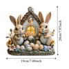 Easter Decor Easter Bunny Ornament 2D Flat Rabbit House Easter Party Desktop Ornament  Office Decor