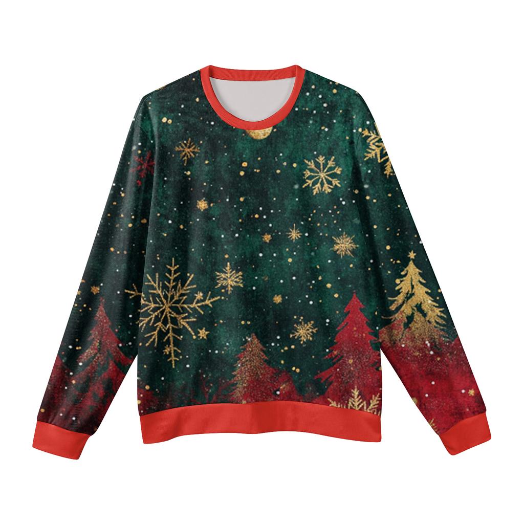 Men's Round Neck Long Sleeve Ribbed Knit Pullover