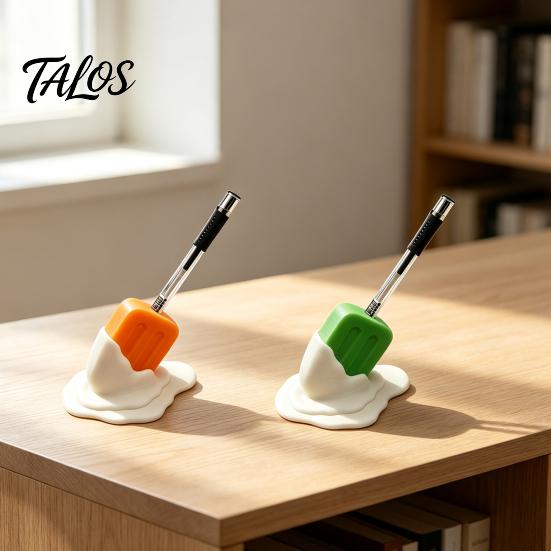 Funny Desk Accessories Cute Melting Popsicle Pen Holder, Unique Decorative Stationery Organizer, Novelty Container Durable PLA for Office And
