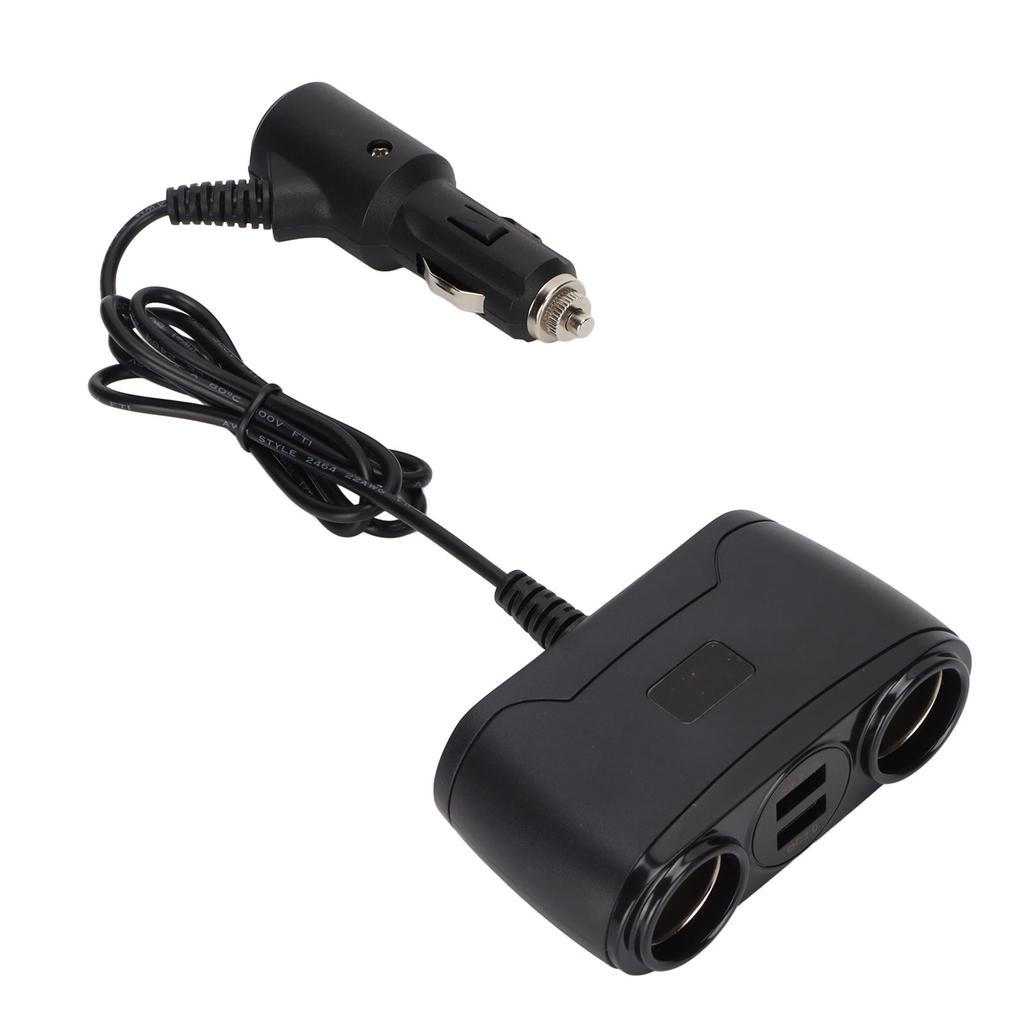 Cigarette Lighter Splitter Adapter 120W USB QC 3.0 Car Plug Charger 2 in 1 with Digital Dispaly Avec interrupteur