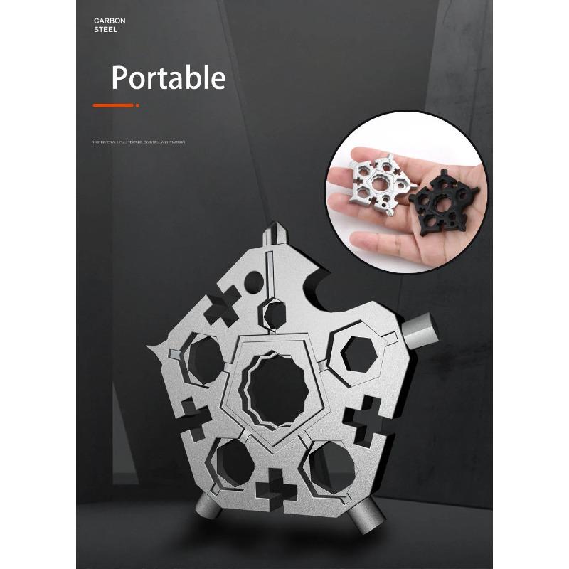 23 In 1 Pentagon Multi-function Snowflake Inner Six Angle Wrench Tool Outdoor EDC Screwdriver Bicycle Combination Tool 58*58mm