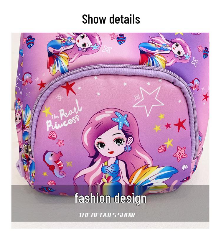Little Dinosaur & Mermaid Print Children's School Backpack for Kindergarten & Travel
