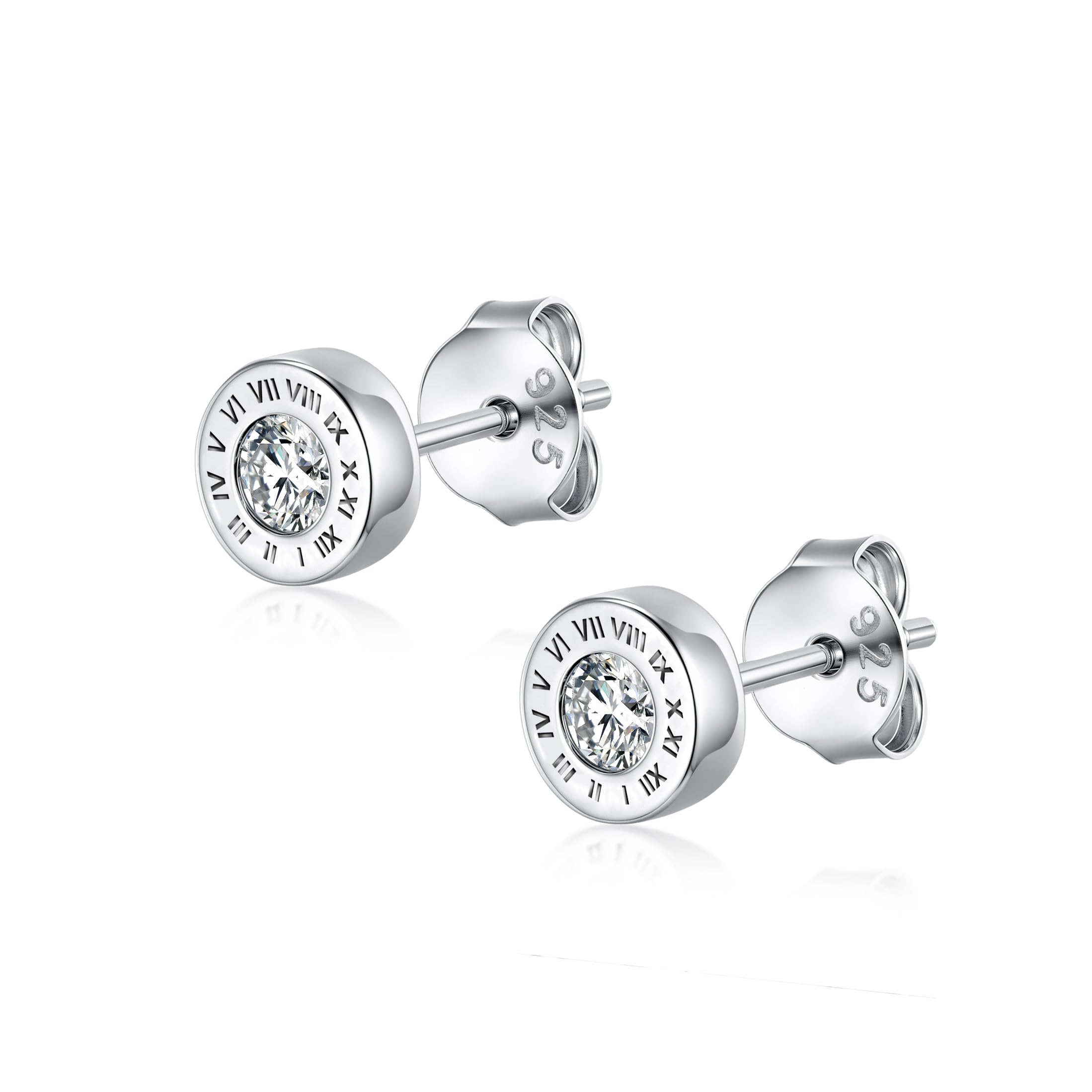 

immobird earrings for men and 5A silver Roman single for school entrance and everyday use women, popular, zirconia, hypoallergenic, earrings, simple,