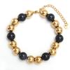 Classic Adjustable Gold, Silver, and Black Stainless Steel Beaded Bracelet (10/8/6/4MM)