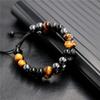 8Mm Beaded Prosperity Bracelet - True Tiger's Eye, Black Obsidian and Hematite - Lucky and Happiness Crystal Jewelry for Men and Women, Ideal for