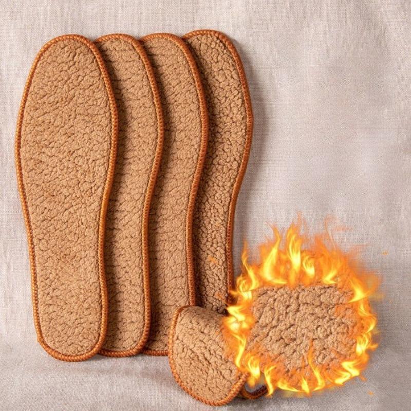 Insoles, Thick Warm Wool Insoles Fluffy Fleece Replacement for Shoes Boots Slippers