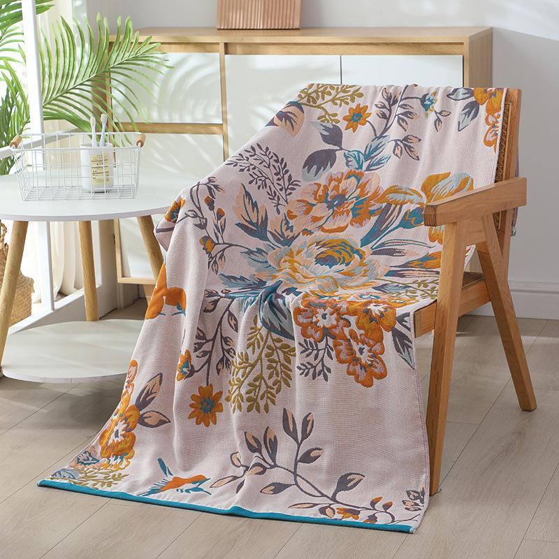 Extra Large 4 Layer Adult Cotton Gauze Bath Towel Soft Quick Dry Absorbent Summer Spring Oversized Wrap Towel Perfect For Home And Travel