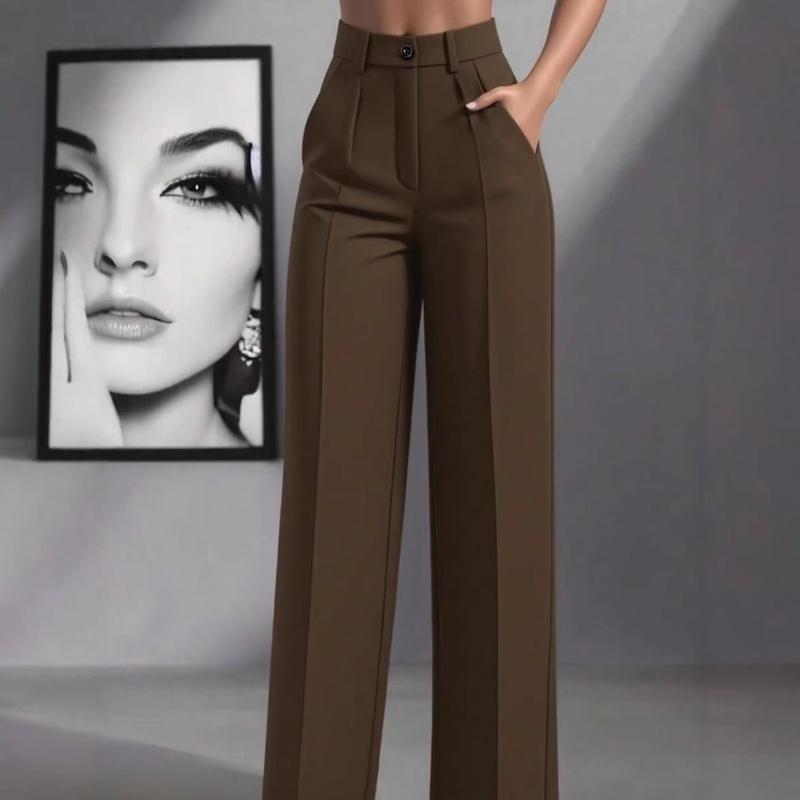 Women's High Waist Wide Leg Pants Tailored Flowy Trousers Casual Work Pants