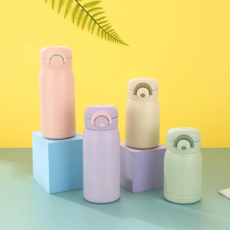 304 Stainless Steel Mini Thermos Cup Portable Small Capacity Pop-up Lock Mug 220/320ml Vacuum Flask Gift