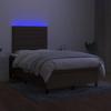 Maison Exclusive - Sommier à lattes de lit matelas et LED noir 120x190 cm tissu